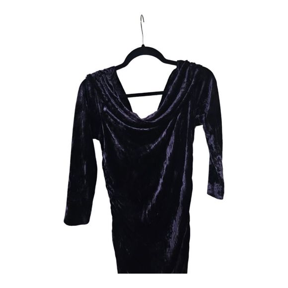WORTH Amethyst Ombre Velour Off-Shoulder Dress - Size Medium - Picture 4 of 9